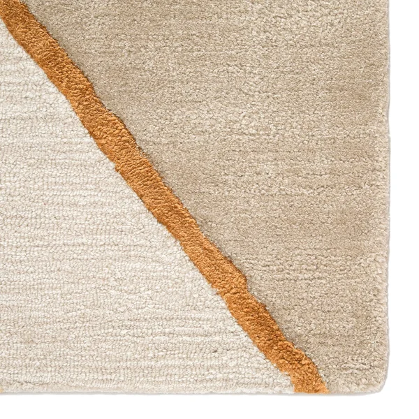 Mendel Handmade Geometric Yellow/ Gray Area Rug - 2' x 3'