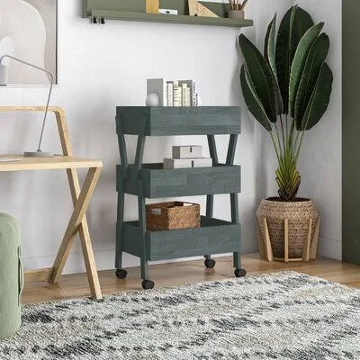 Pierro Bar Cart Sand & Stable Frame Color: Gray