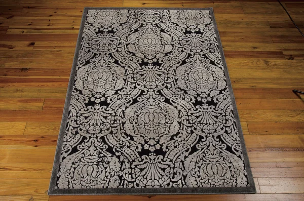 Nourison Graphic Illusions GIL09 Black Area Rug 5&3x22 x 7&5x22