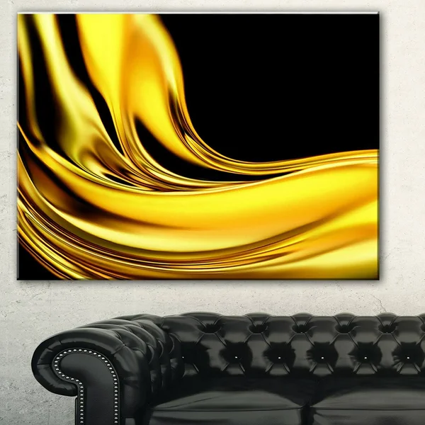 Designart &Yellow Gold Texture Pattern& Abstract Digital Art Canvas Print - 32 in. Wide x 16 in. High