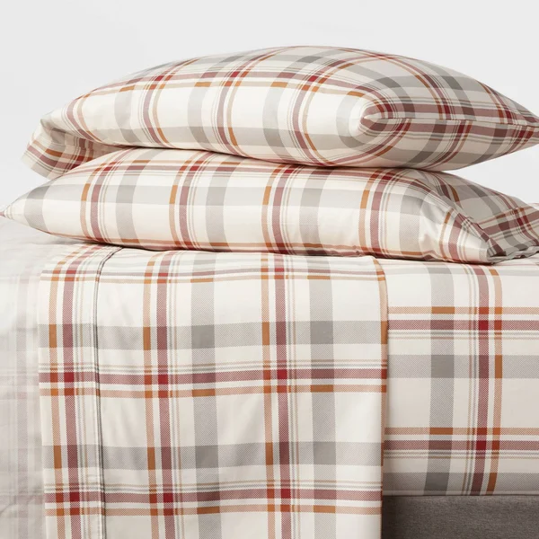 Queen 400 Thread Count Fall Pattern Performance Sheet Set Plaid - Threshold