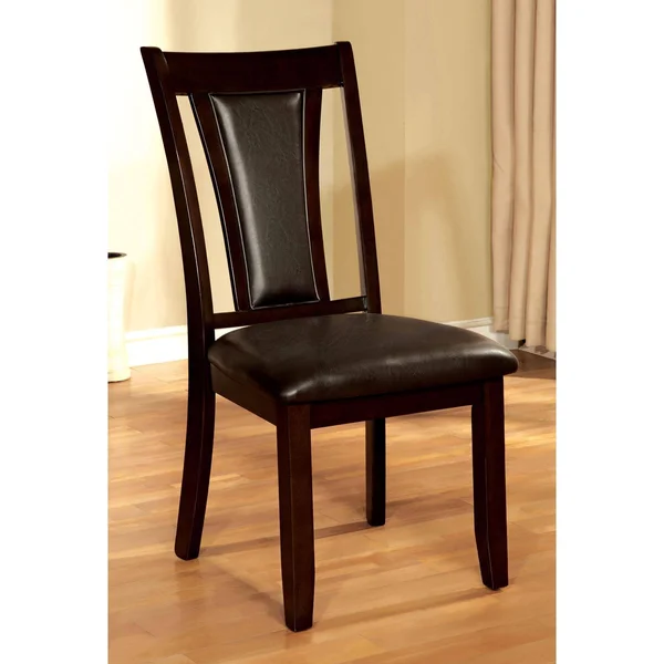 Furniture of America Mullican Leatherette Dining Side Chair - Set of 2
