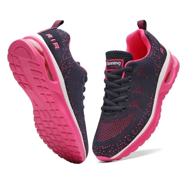 Omega Walk Comfortable Walking and Running Shoes for Women - Lightweight - Breathable - Stylish - Air CUSHION, Pink, US 9