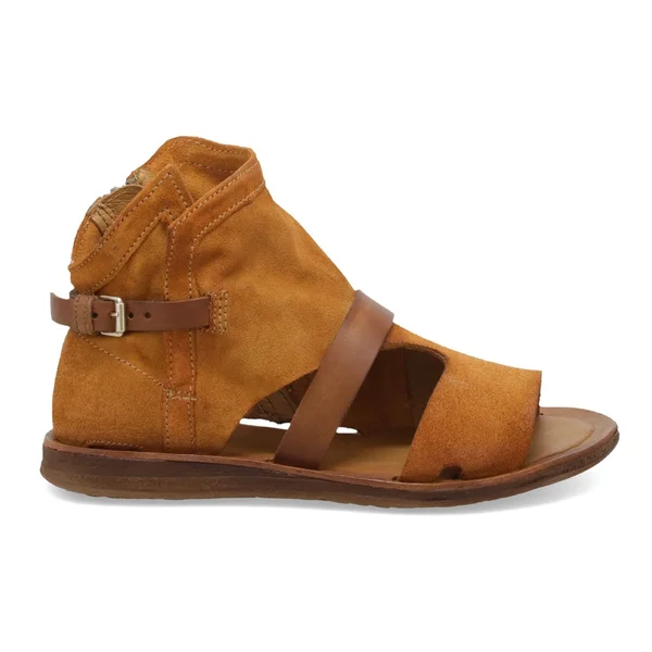 Miz Mooz Finney Suede Women's Ankle Strap Sandal Wheat Suede Size 42