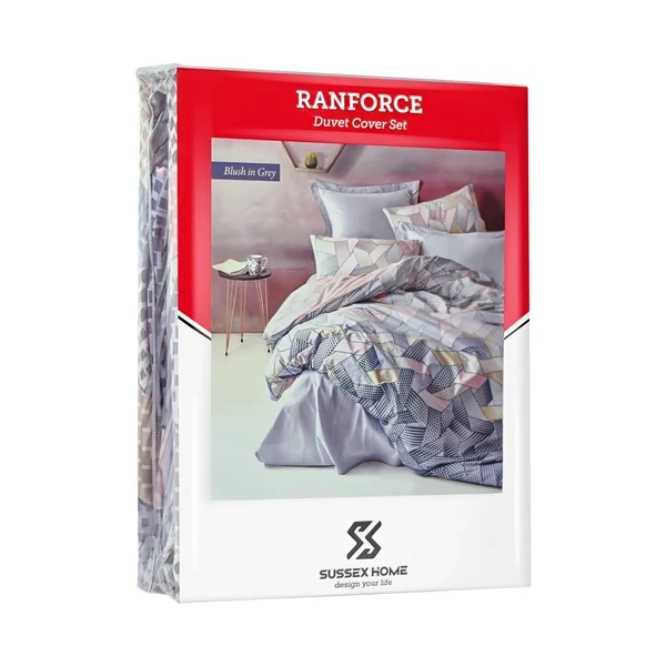 Sussexhome Blush in Gray Full Size Duvet Cover Set, Hypoallergenic - Queen