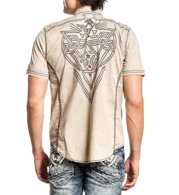 American Fighter Binary Stretch Shirt - Cream XX-Large, Men's