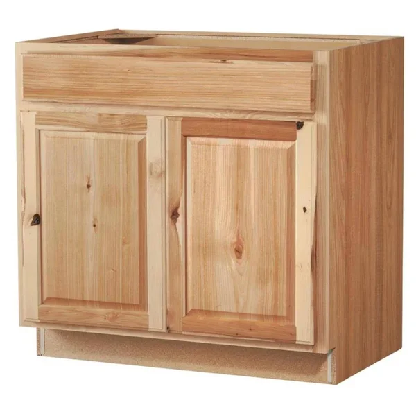 Diamond Now Denver 36-in W x 35-in H x 23.75-in D Natural Hickory Sink Base Stock Cabinet