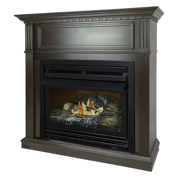 Pleasant Hearth 42 in. Natural GAS Intermediate Tobacco Vent Free Fireplace System 27, 500 BTU, Brown