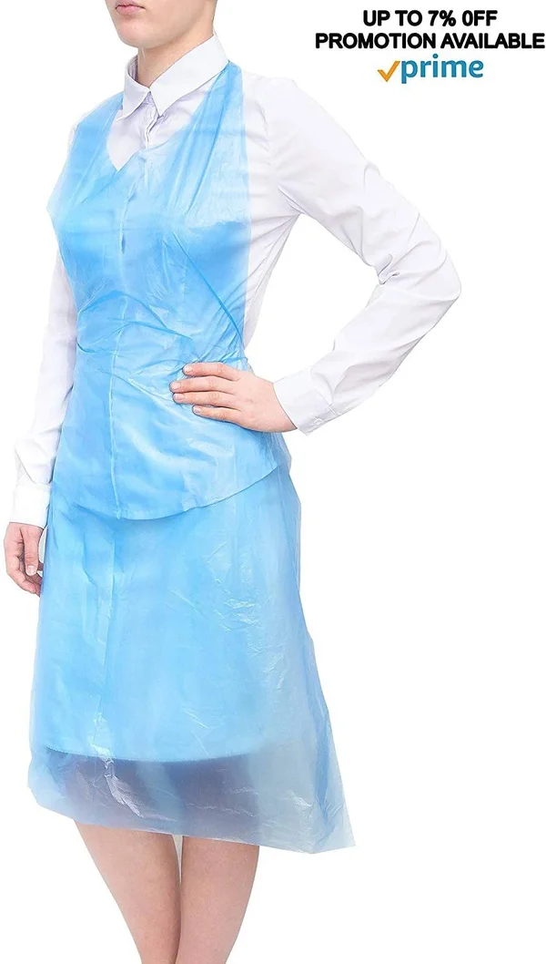 1000 Pack Blue PE Aprons 28 x 46 Inches2 Mil Disposable Polyethylene Aprons. Unisex Waterproof Workwear. Blue Protective Uniform