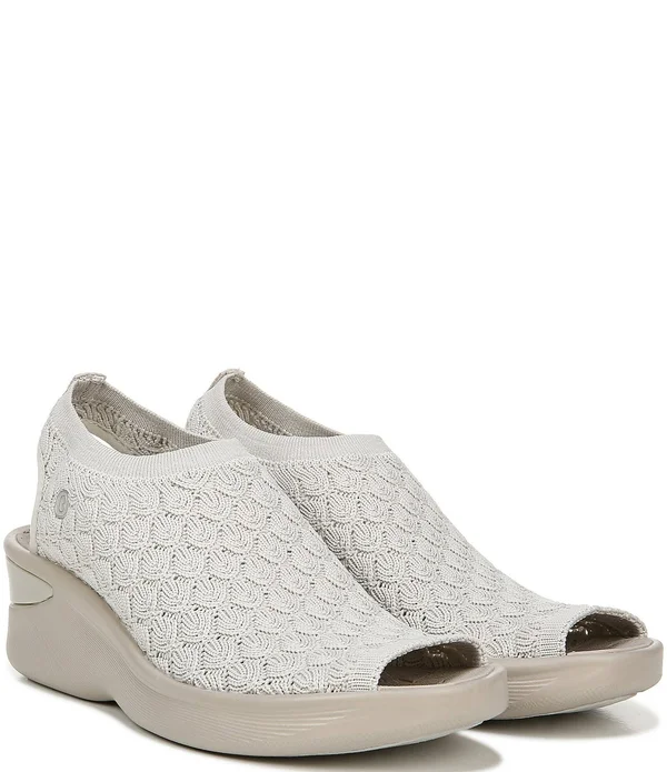 Bzees Women's Secret Wedge Sandal, Sand Crochet, 9.5