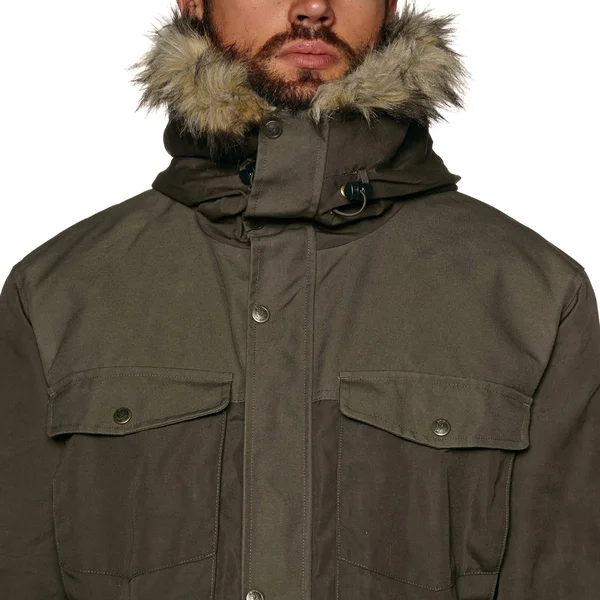 Fjallraven Singi Winter Jacket Olive - Mens G-1000 Casual Jacket, Size S - Color Dark Olive