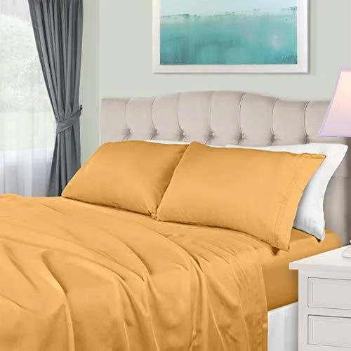 Impressions Arlington Egyptian Cotton Solid Sheet Set - Split King, Maple Sugar