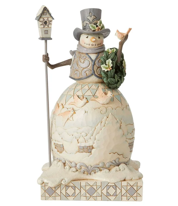 Woodland Snowman Cardinals Figurine by Jim Shore