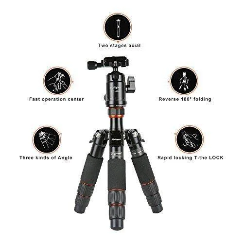 Fotopro X-Go Mini Carbon Fiber Tripod Kit, Includes Ball Head and Quick Release Plate