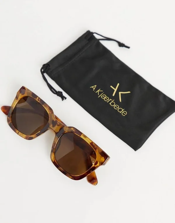 A.Kjaerbede Nancy unisex 70s square sunglasses in light brown tort
