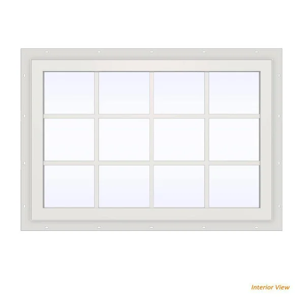 JELD-WEN 48 in. x 36 in. V-2500 Series Bronze FiniShield Vinyl Fixed Picture Window with Colonial Grids/Grilles
