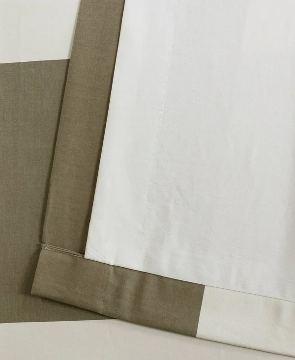 Horizontal Stripe Cotton Curtain Panel