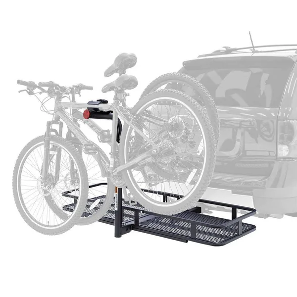 Elevate Outdoor BCCB-1169-2 Steel Basket Cargo Carrier with Bike Rack - Fits 2 Bikes