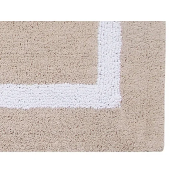 Better Trends Hotel Collection 17x22 x 24x22 Bath Rug, Sand/White