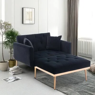 Avalynn Chaise Lounge Chair /Accent Chair Willa Arlo Interiors Fabric: Black Velvet