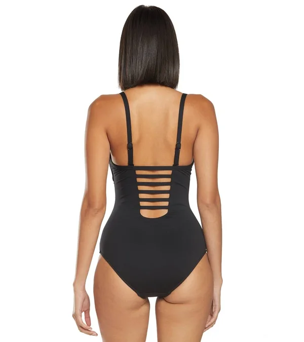 Seafolly DD Cup One Piece, Black, Size 14 93% Meryl Nylon/7% Elastane