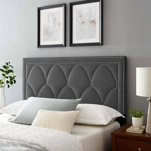 Greta Performance Velvet Full/Queen Headboard Dusty Rose Modway