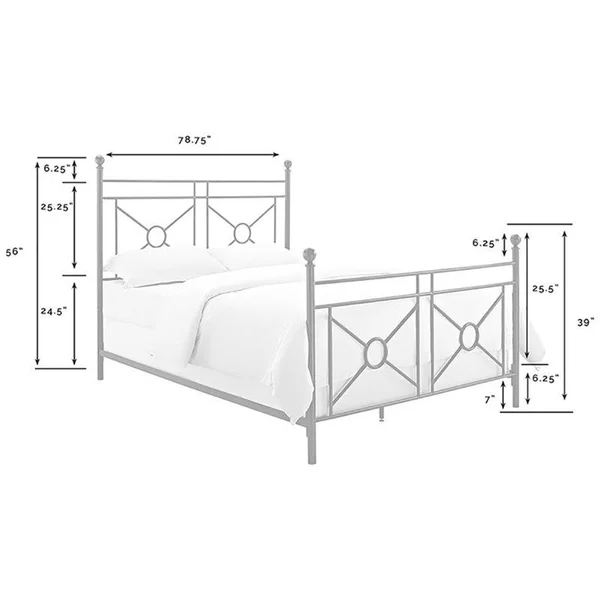 Pemberly Row King Metal Poster Bed in Black - PR-4753-1909666