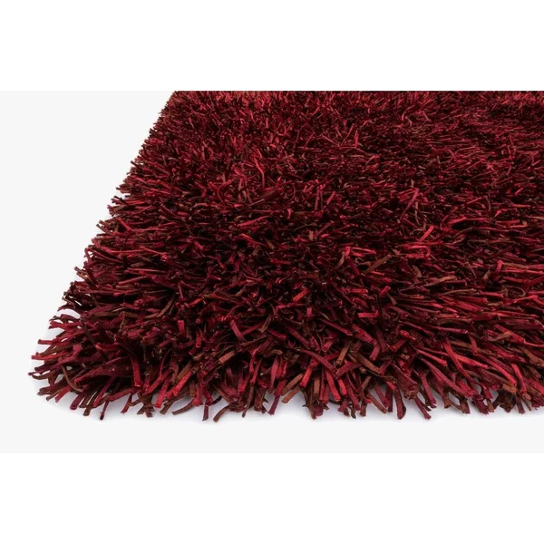 Alexander Home Hand-Tufted Rocco Solid Ribbon Shag Rug (3&6 x 5&6) Peacock, Blue