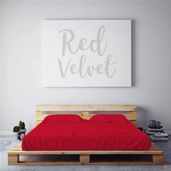 Night Sweats: PeachSkinSheets Red Velvet 1500Tc Soft Sheet - Queen