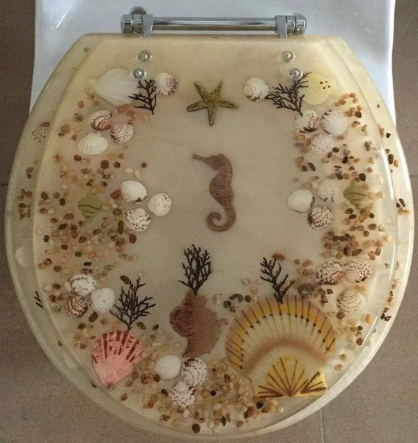 Jewel Shell Toilet Seat - Beige