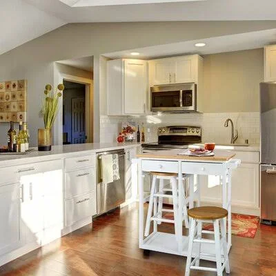 Laurencho Kitchen Island Winston Porter Base Finish: White