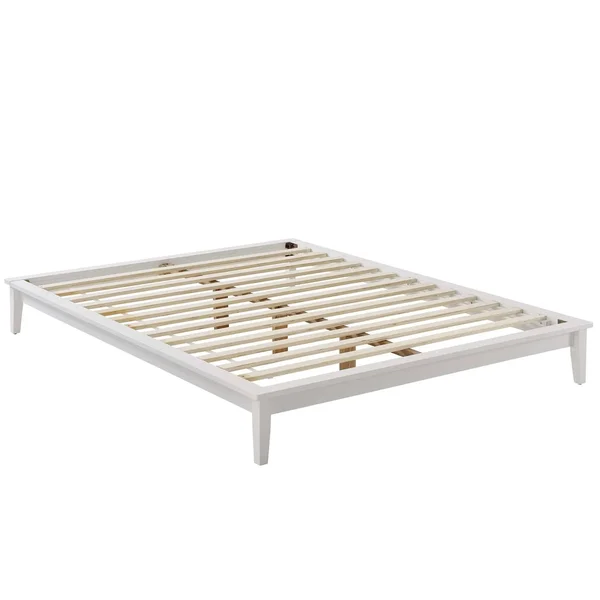 Modway Lodge King Wood Platform Bed Frame - White