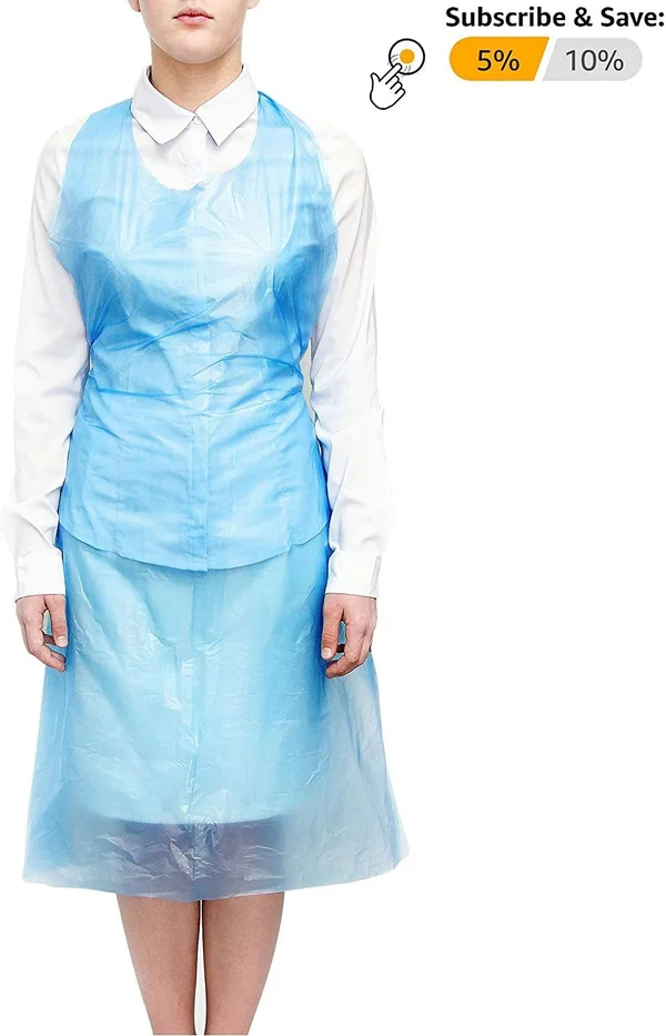 1000 Pack Blue PE Aprons 28 x 46 Inches2 Mil Disposable Polyethylene Aprons. Unisex Waterproof Workwear. Blue Protective Uniform