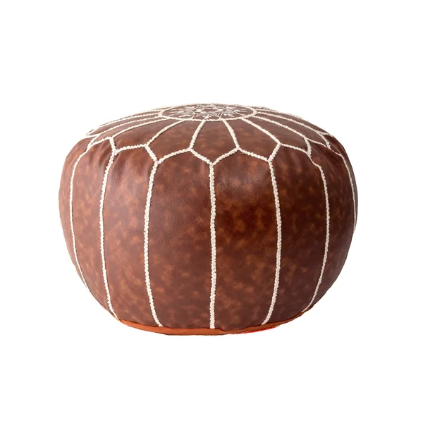 nuLOOM Classic Moroccan Lightweight Faux Leather Ottoman Pouf - Brown