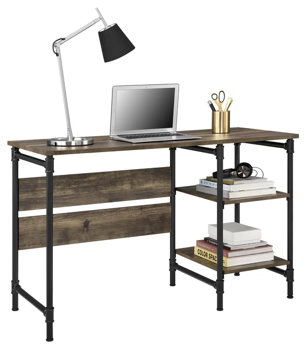 Ameriwood Home Carter Single-Pedestal Desk - Rustic