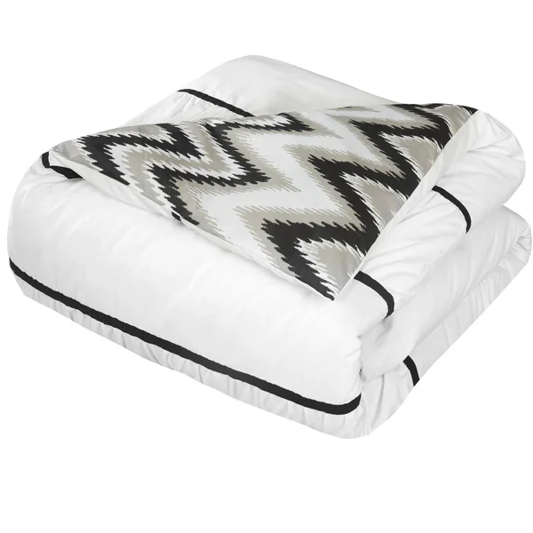 Chic Home Bella 4 Piece Comforter Set Reversible Bedding White - King