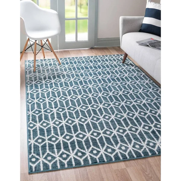 Unique Loom Matrix Trellis Diamonds Rug - 9& x 12&, Gray