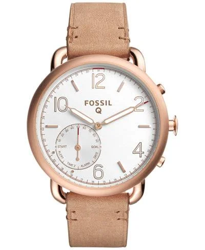 Fossil Q Tailor Gen 2 Women's Leather Hybrid Smartwatch, Light Brown
