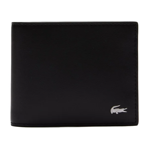 Lacoste Small Leather Billfold Wallet Black NH1115FG