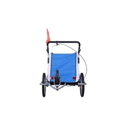 Aosom Elite II 3 in 1 Double Child Baby Bike Trailer and Stroller - Blue