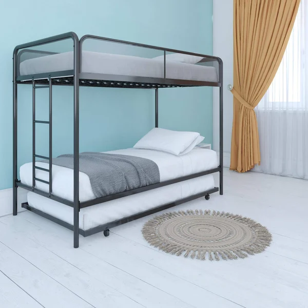 DHP 4299019 Triple Black Metal Bunk Bed Frame - Twin Size