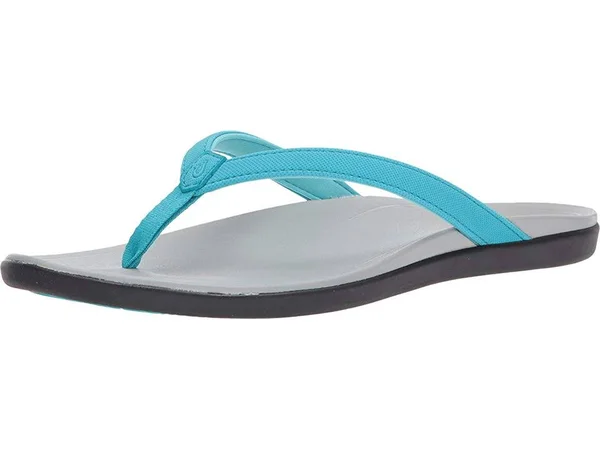 Olukai Ho&opio Sandals - Women's Blue Crush/Pale Grey, 9