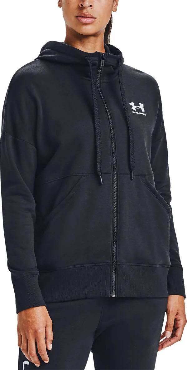 Under Armour Women's Rival Fleece Full Zip Hoodie - Black - White