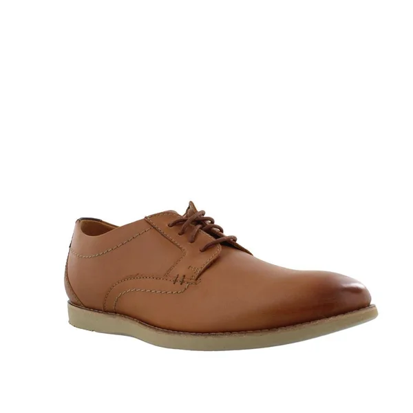 Clarks Men's Raharto Plain Toe Oxford Shoes - Dark Tan, 9 M