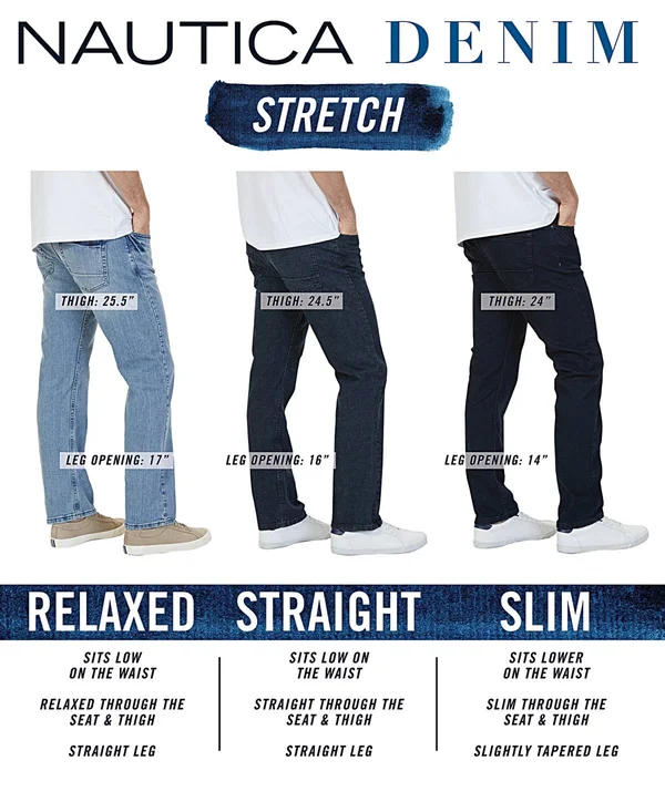 Nautica Men's Stretch Straight-leg Jeans - Pure Dark Pacific