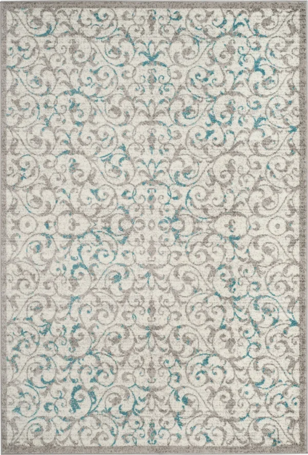 Safavieh Skyler Sky198D 5&1x22 x 7&6x22 Ivory - Blue Area Rug