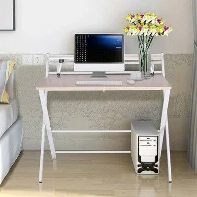 Folding Desk Inbox Zero Color (Top/Frame): Beige/White
