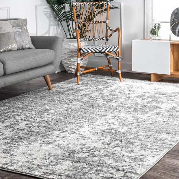 nuLOOM Modern Granite and Mist Grey Area Rug - 8& Round