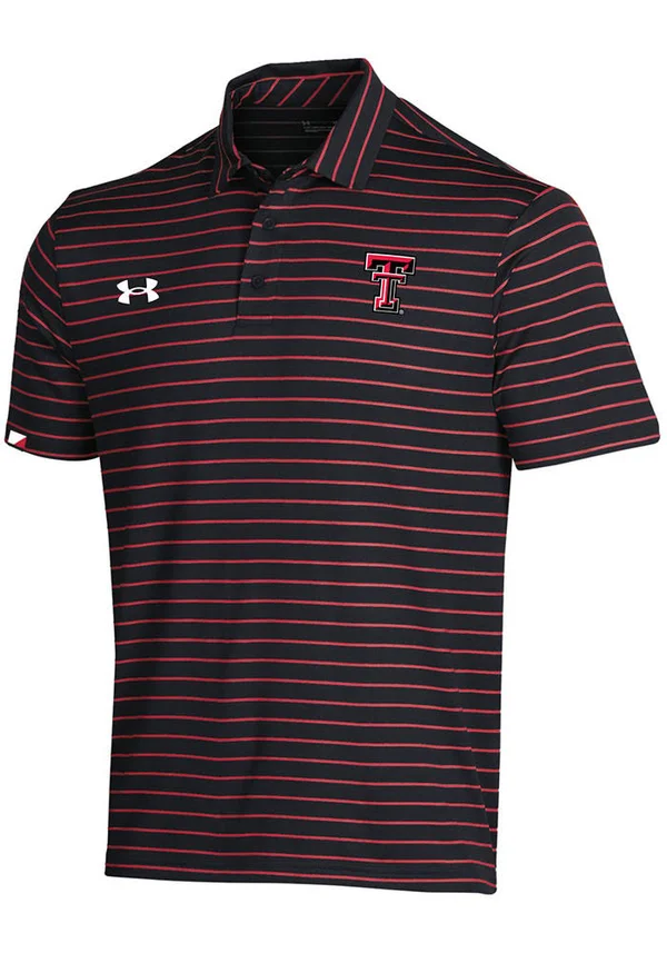 Under Armour Texas Tech Red Raiders Black F20 Sideline Easy Short Sleeve Polo, Black, 95% Polyester, 5% Elastane, Size S, Rally