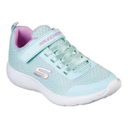 Skechers Girls& Dyna-Lite Sneaker, Aqua/Purple